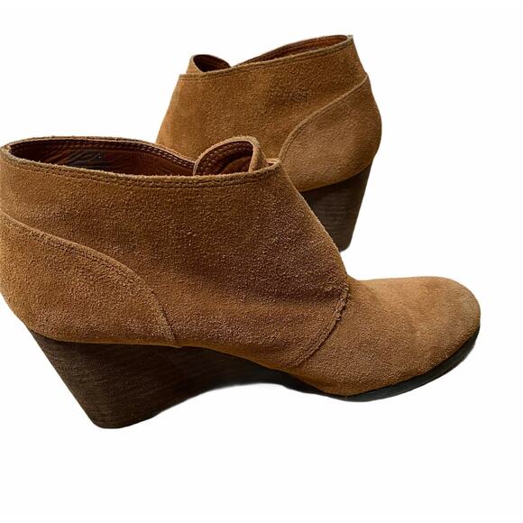 Lucky Brand Sumarah suede wedge Booties brown sz 8.5 B 38.5  Ankle Boots - Picture 3 of 8